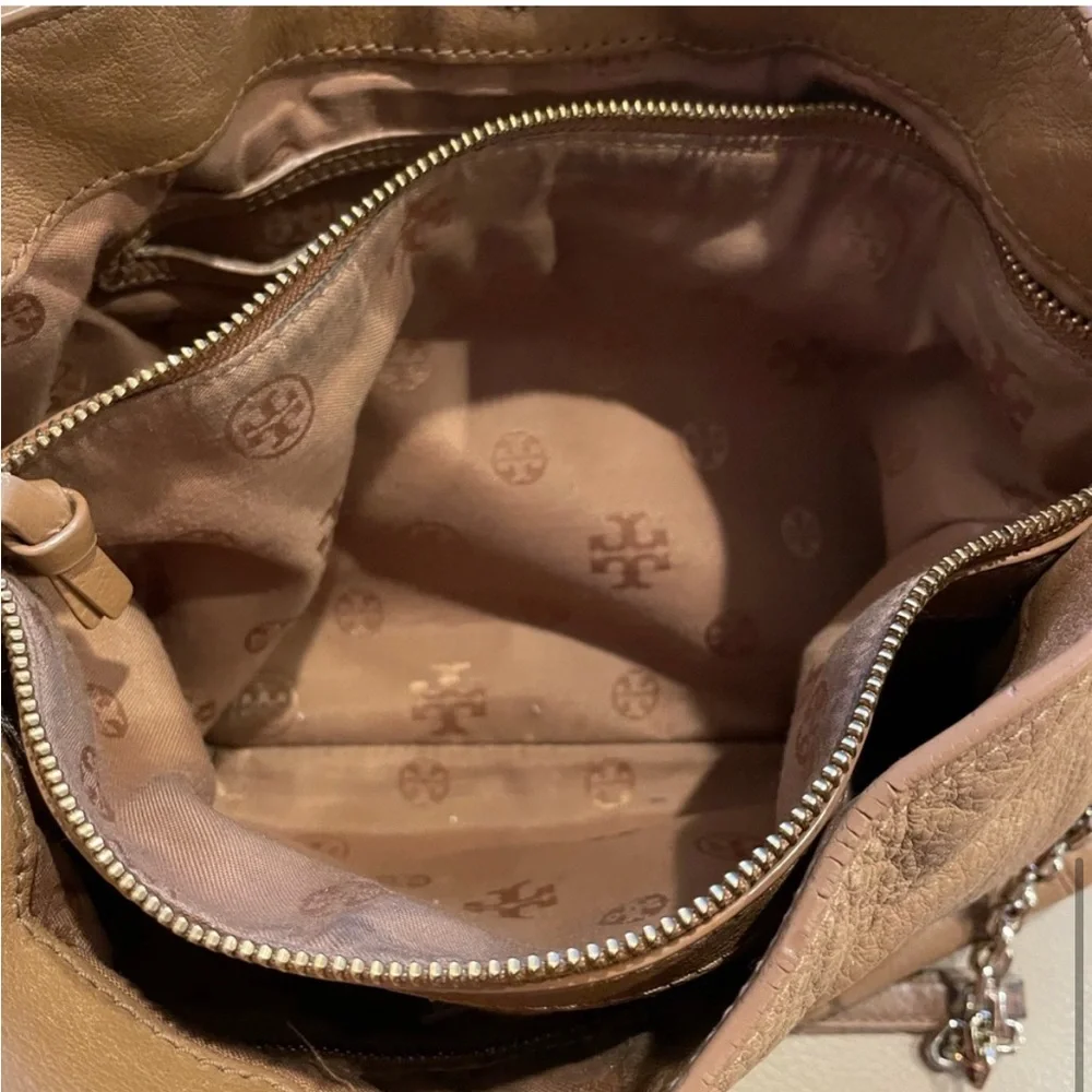 Used Tory Burch Brown Leather Tote Bag - Picture 6 of 9